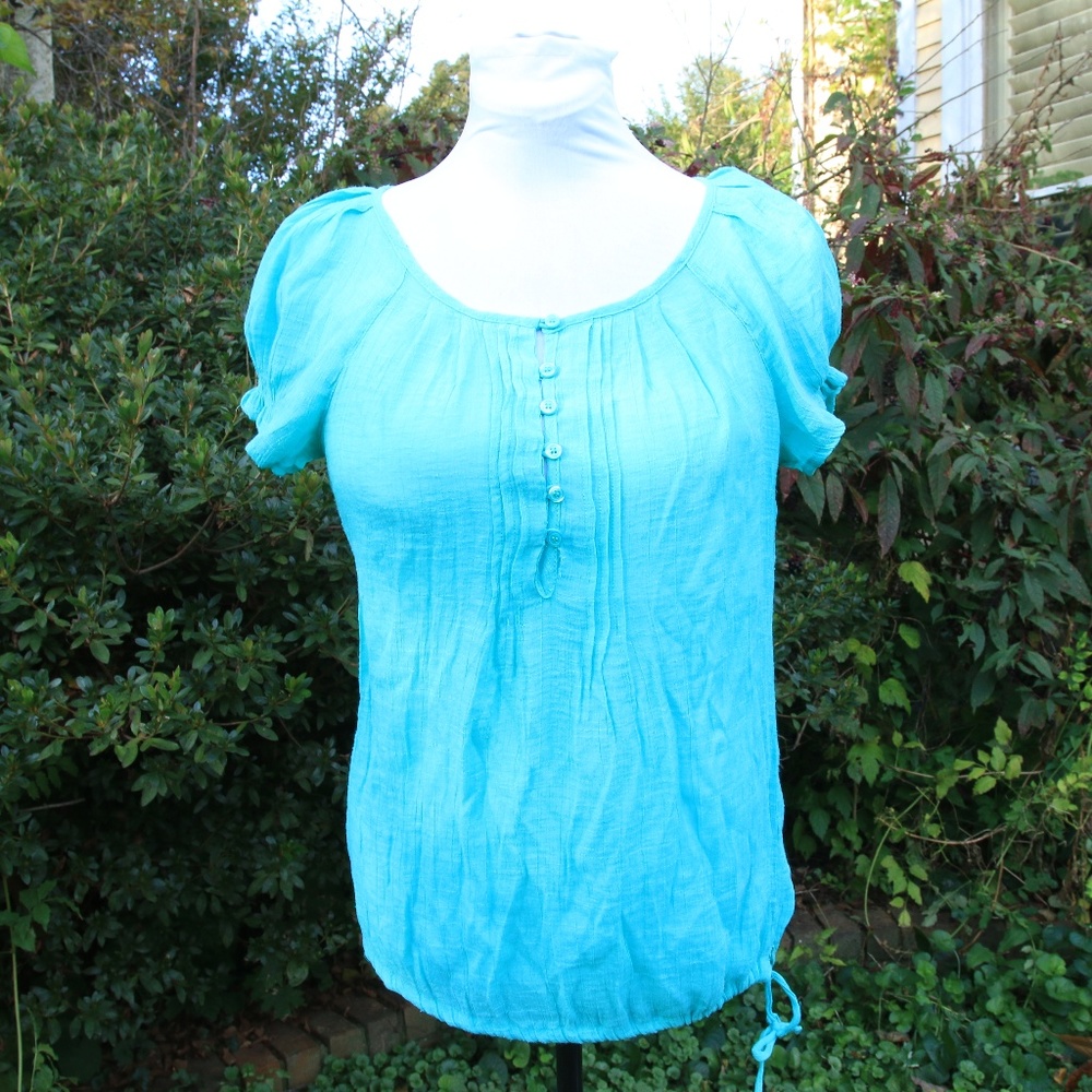 BOGO;Christopher & Banks Blue Green Top Large